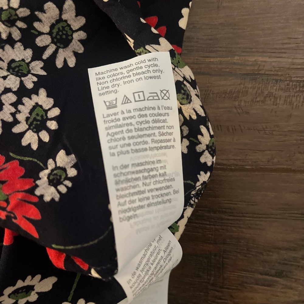 Madewell Hillside Daisy Tie Front Floral Short Sleeve Top Size M - Picture 7 of 8
